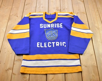 Vintage 1990s Hockey Jersey / Sportswear / Anchorage Hockey / Athleisure / Sunrise Jersey / Streetwear / Latham Jersey