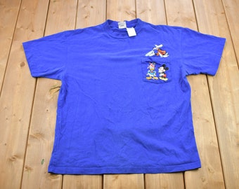 Camiseta vintage do Mickey Mouse da Disney dos anos 90 / Camiseta estampada dos anos 90 / Mickey Mouse vintage / Pato Donald / Camiseta da Disney dos anos 90 / Bordada