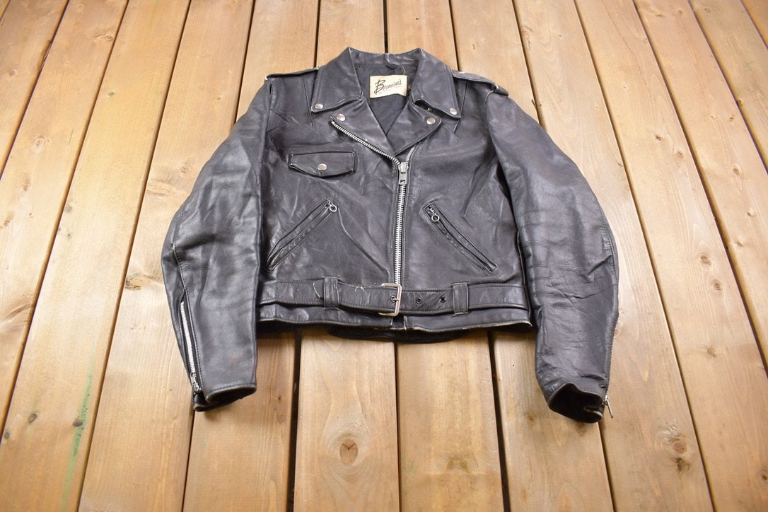 Berman’s leather jacket 本革 M 70〜80's 1980s Berman's Belted Leather Jacket – The Vintage Twin