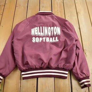 Vintage 1990s Wellington Softball Jacket / Snap Button / Holloway / Souvenir Jacket / Sportswear