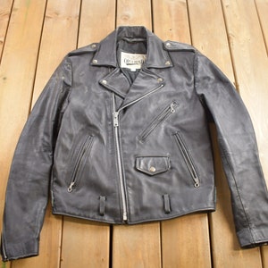 Vintage 1990s Open Road Leather Biker Jacket Size 38 / Motorcycle Jacket / Genuine Leather Coat / Vintage Biker Jacket / Heavy Weight