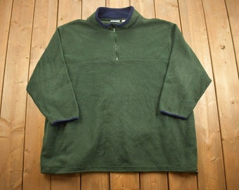 Suéter polar con cremallera de un cuarto North Crest vintage de los años 90 / para amantes de la naturaleza / Suéter de los 90 / Ropa urbana / Senderismo / Suéter polar con cremallera