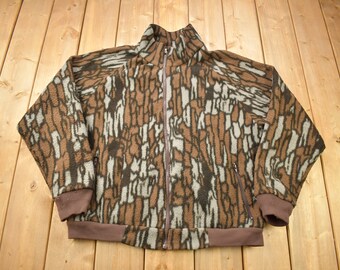 Vintage 1990s Cabela's Tree Bark Camo Fleece Sweater / - Etsy
