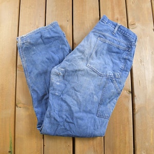 Vintage 1980s Thermal Lined Denim Carpenter Jeans Size 33 x 31.5 / Made in USA / American Vintage / Workwear / Streetwear / Vintage Pants