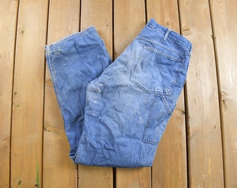 Vintage 1980s Thermal Lined Denim Carpenter Jeans Size 33 x 31.5 / Made in USA / American Vintage / Workwear / Streetwear / Vintage Pants