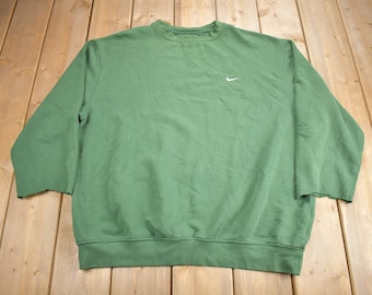 nike mini swoosh oversized sweatshirt green