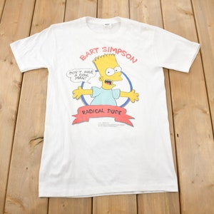 Vintage 1989 Bart Simpson Radical Dude Graphic T-Shirt / The Simpsons / Streetwear / TV Show Promo / Made In Canada / Single Stitch