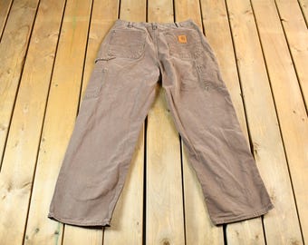 Vintage 1990s Brown Carhartt Work Pants Size 32 x 28 / 90s Carpenter Pants / Vintage Carhartt / Distressed Carhartt / Vintage Workwear