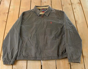 Vintage 1990s Polo Ralph Lauren Plaid Lined Harrington Windbreaker