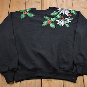 Vintage 1980s Lee Christmas Holiday Raglan Crewneck Sweatshirt , 80s Crewneck , Souvenir , Athleisure , Streetwear , 90s Lee Made In USA