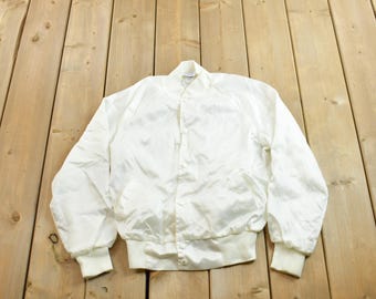 Vintage West Ark USA Varsity Jacket M 90s Bomber South Louisiana  90s USA Made West Ark Satin Stadium Jacket display picture 1