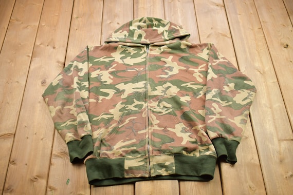 Distressed camo sweatshirt cheap
