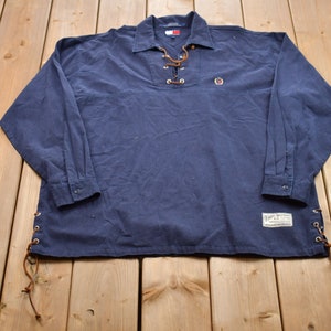 Vintage 1990s Tommy Hilfiger Blank Over Shirt / 1990s Button Up / Vintage Flannel / 90s Over Shirt / Vintage Tommy Hilfiger / 90s Tommy