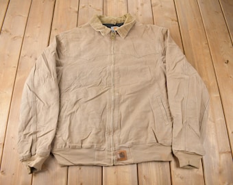 Vintage 1990s Beige Carhartt Santa Fe Jacket  Size XL