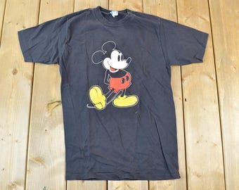 Vintage 1980s Mickey Mouse Disney Cartoon Promo T-Shirt / 80s Mickey Mouse Graphic Tee / Vintage Mickey Mouse / Made In USA / 90s Disney Tee