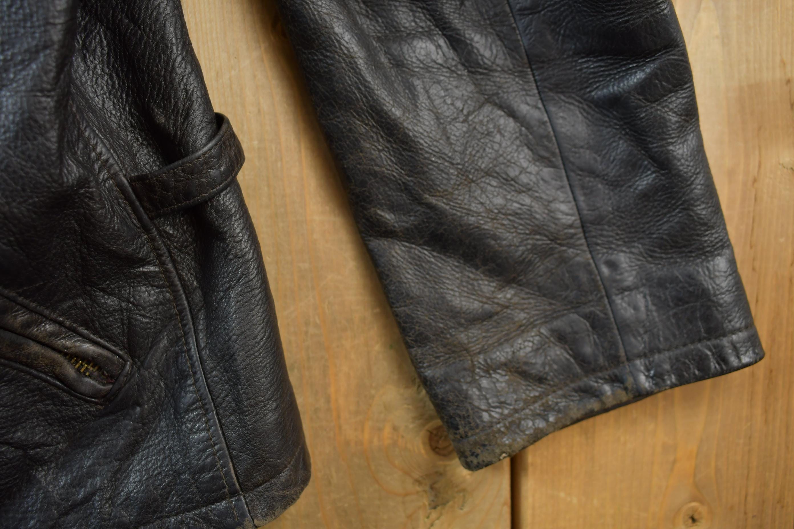 Vintage 1990s Leather Zip up Lamb Skin Jacket / Fall Outerwear