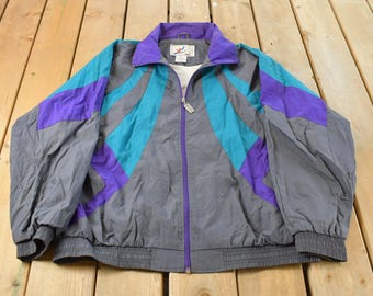 Vintage 1990s Nike Color Block Windbreaker Jacket / 80s 90s Nike
