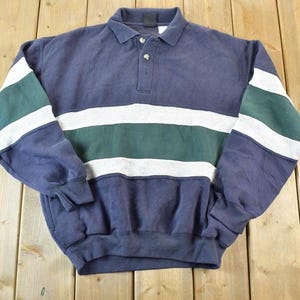 Vintage 1990s AZ Sport Colour Block Collared Sweatshirt Made In USA / 90s Souvenir Crewneck / Vintage Souvenir Crewneck / Streetwear