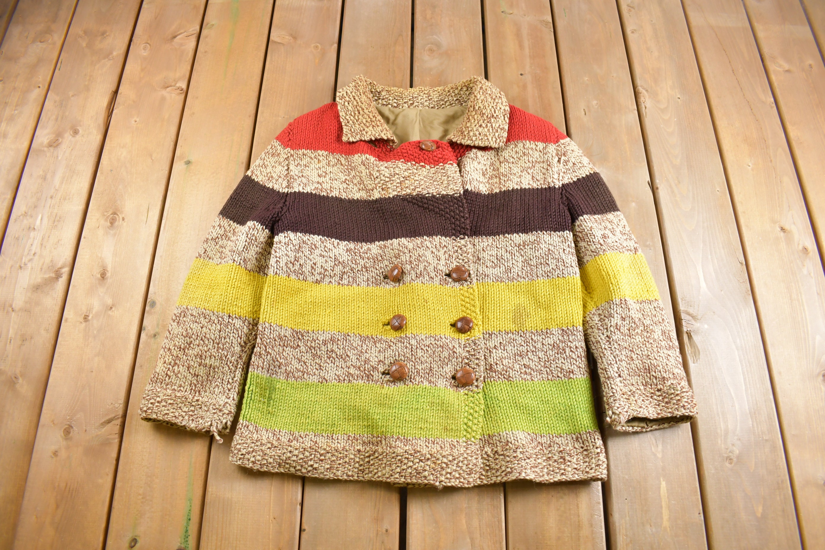 Vintage 1940s Knit Shawl Collar Cardigan Sweater Jacket / Vintage 