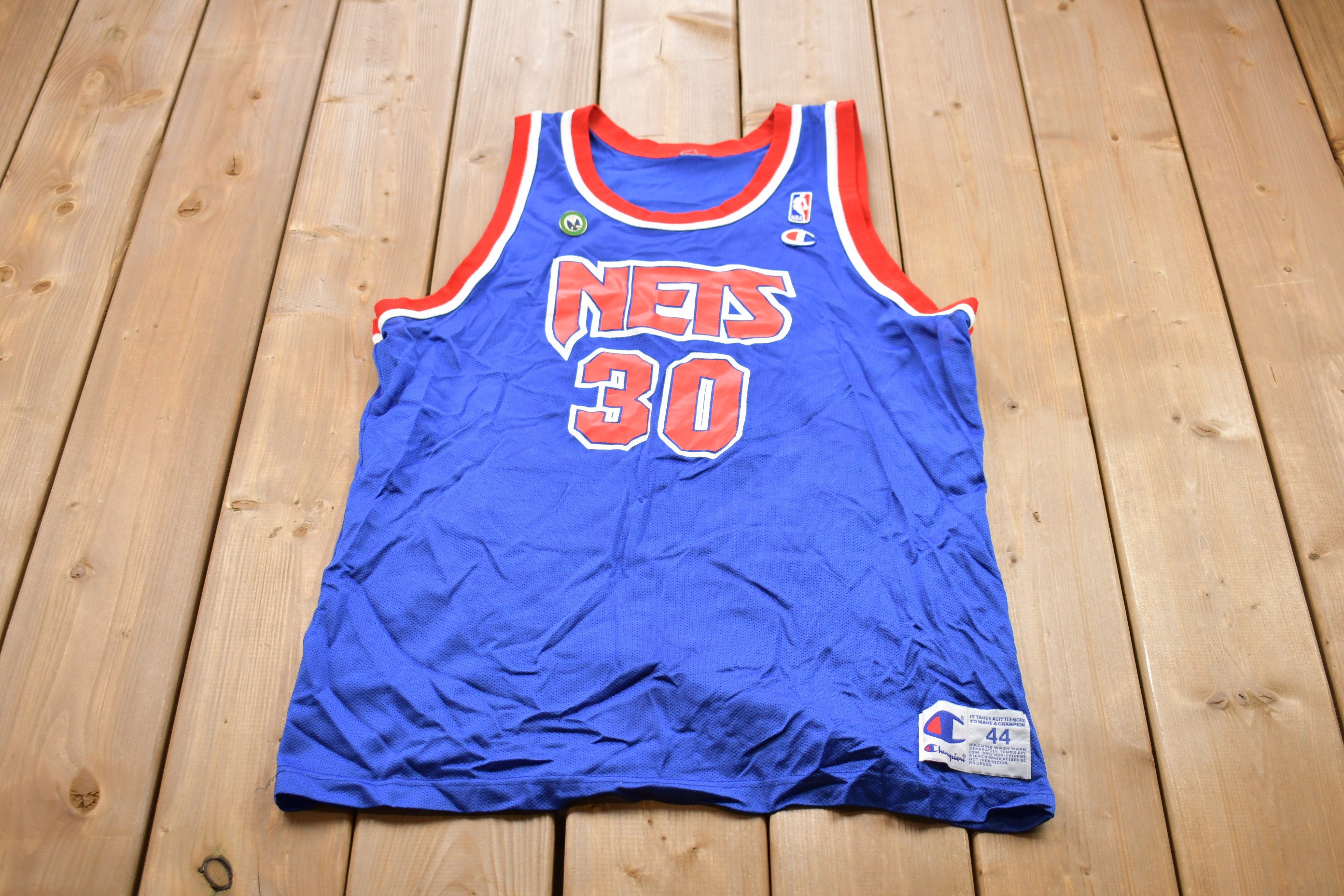 Vintage New Jersey Nets #44 Van Horn Basketball Jersey NBA Champion Large L