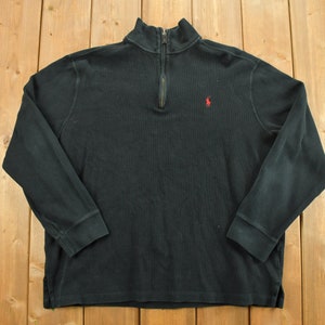 Vintage 1990s Polo Ralph Lauren Quarter Zip Sweatshirt / Polo Small Pony / Embroidered / Streetwear / Vintage Ralph Lauren