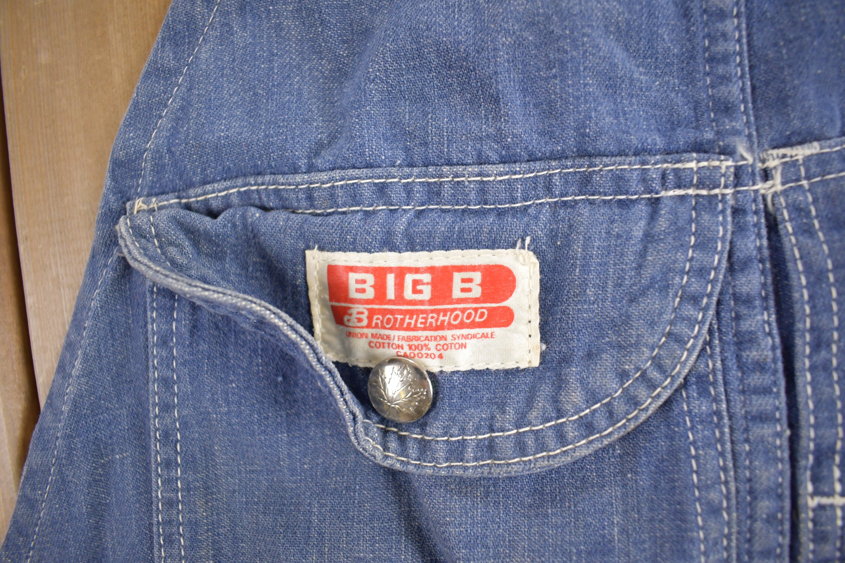 Vintage 1970s Big B Brotherhood Denim Overalls Size M / Vintage