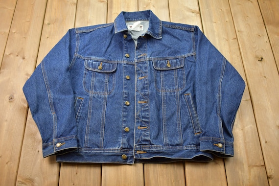 Vintage 1990s Wrangler Rugged Wear Denim Jean Jac… - image 1