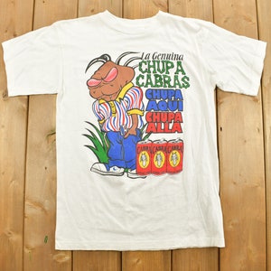 Vintage grafisch T-shirt Chupa Cabras jaren 90 / Streetwear / enkele steek / Cartoon / T-shirt jaren 90 / grappig T-shirt / dier