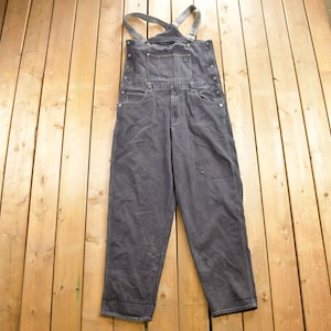 Vintage 1990er Jahre Pelle Pelle Schwarz Denim Jean Latzhose Größe 42x32/ Vintage Overalls/ Streetwear/ Vintage Workwear