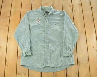 Vintage 1990s SC97 Computer Tech Konferenz Button Up Shirt Herren XL / 90er Jahre drei Flüsse Button Up / Vintage Flanell / Basic Button Up