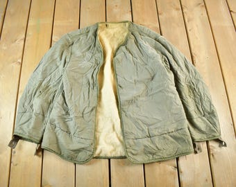 Medium 80s Military Liner Jacket / OG-107 Canadian Army Field