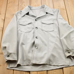 Camisa gris con botones vintage de los años 70 / Camisa con botones de los años 70 / Camisa de franela vintage / Camisa básica con botones / Camisa vintage con botones / Camisa de los años 70
