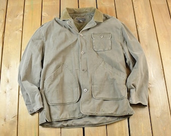 90s Banana Republic スウェード カバーオール Vintage Vintage 90s Banana Republic Beige Leather Accents Safari Granola
