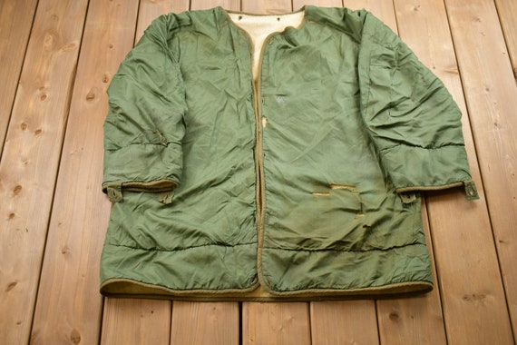 Vintage Green Military Liner Jacket (L)
