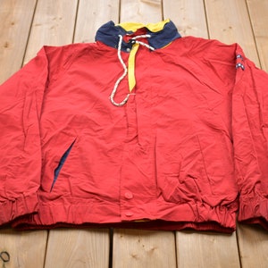 Vintage 1990s Tommy Hilfiger Windbreaker Jacket / Team Logo / Athletic Spring Summer Sportswear / Streetwear / Athleisure