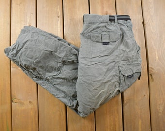 Vintage 1990s BC Clothing Grey Convertible Cargo Pants Size 32 x 28 / 90s Outdoorsman Pants / Vintage Workwear