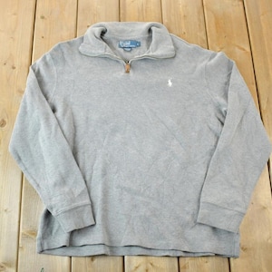 Vintage 1990s Polo By Ralph lauren Quarter Zip Knit Abstract Pattern Crewneck Sweater / 90s Crewneck / Preppy Knits