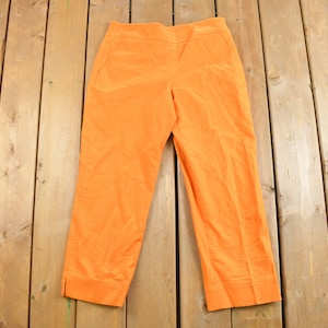 Vintage 1990s Como Sport Orange Pants Size 30 x 24.5 / Designed In Italy / Vintage Pants / Spandex Pants / Made in Canada
