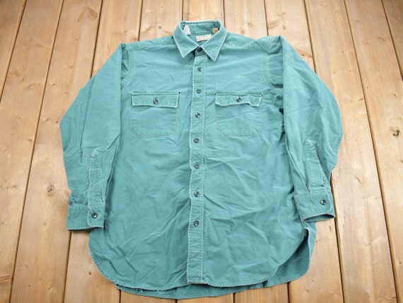 Vintage 1990s LL Bean Chamois Cloth Shirt / 1990s Button up