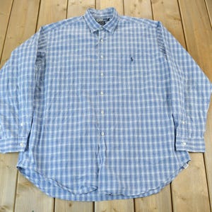 Vintage 1990s Ralph Lauren Marlowe Plaid Button Up Shirt Size XLarge / Plaid Shirt / Vintage Ralph Lauren / Ralph Lauren Shirt