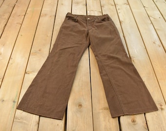 Vintage 1970s Flare Bell Bottom Corduroy Flare Pants Men's 30 x 29 / Vintage Pants / 70s Low Rise / Boho Hippie