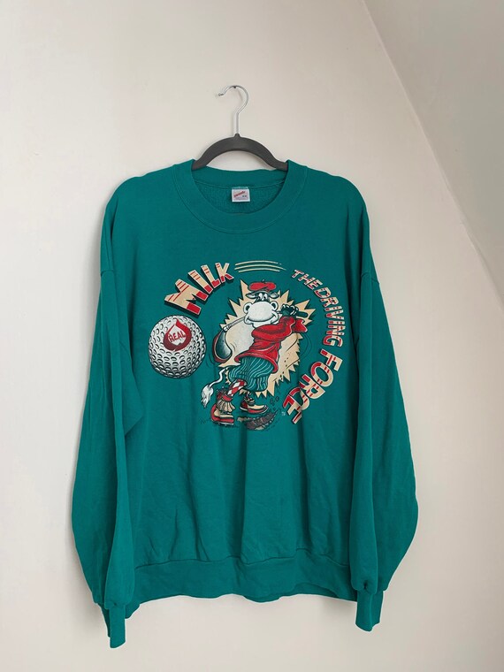 Real Milk Crewneck / 90s / Cow / Cow Print / Milk