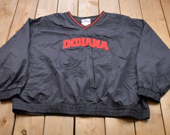 Vintage 1990s University Of Indiana Windbreaker Jacket / Team Logo / Athletic Spring Summer Sportswear / Streetwear / Athleisure /Collegiate