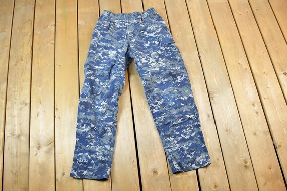 Vintage 1990s US Navy Blue Digital Army Camouflage Cargo