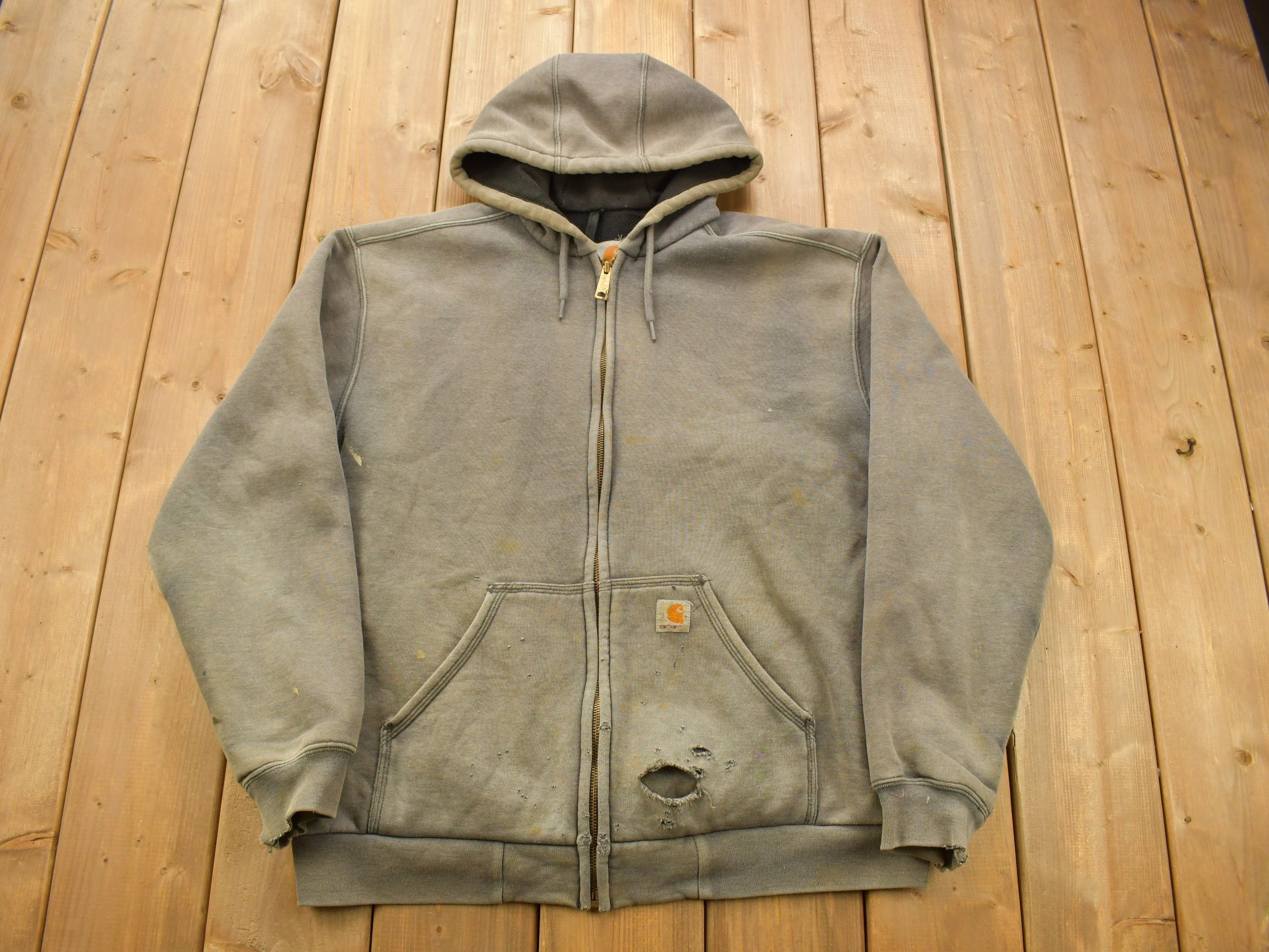 Vintage 1990s Carhartt Heavy Weight Sun Faded Zip up Hoodie Vintage 1990s Carhartt Heavy Weight Sun Faded Zip up Hoodie