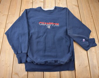 Sudadera Champion Reverse Weave de cuello redondo bordada, estilo vintage de los años 90 / Champion vintage / Champion de los 90