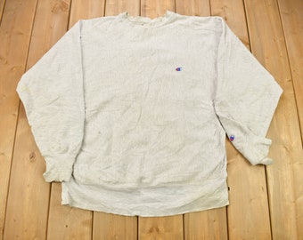 Sudadera Champion Reverse Weave gris lisa de los años 90 / Champion vintage / Sudadera vintage / Ropa urbana / Hecha en EE. UU. / Ropa deportiva