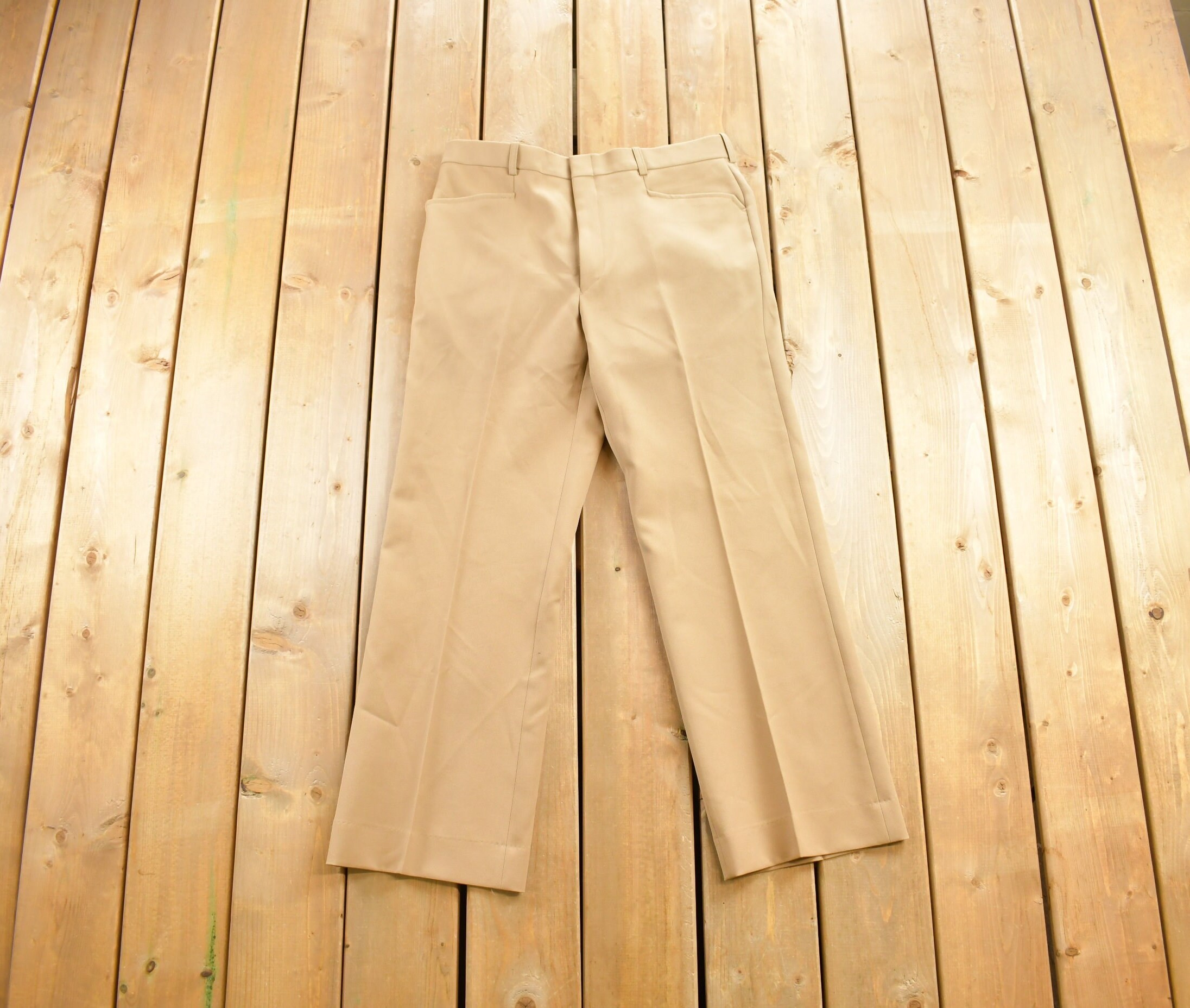 スラックス HUECLOSET Closet Retro Slacks Vintage 1980's Wool Trousers Size 42x36/ 1980s Wool Pants
