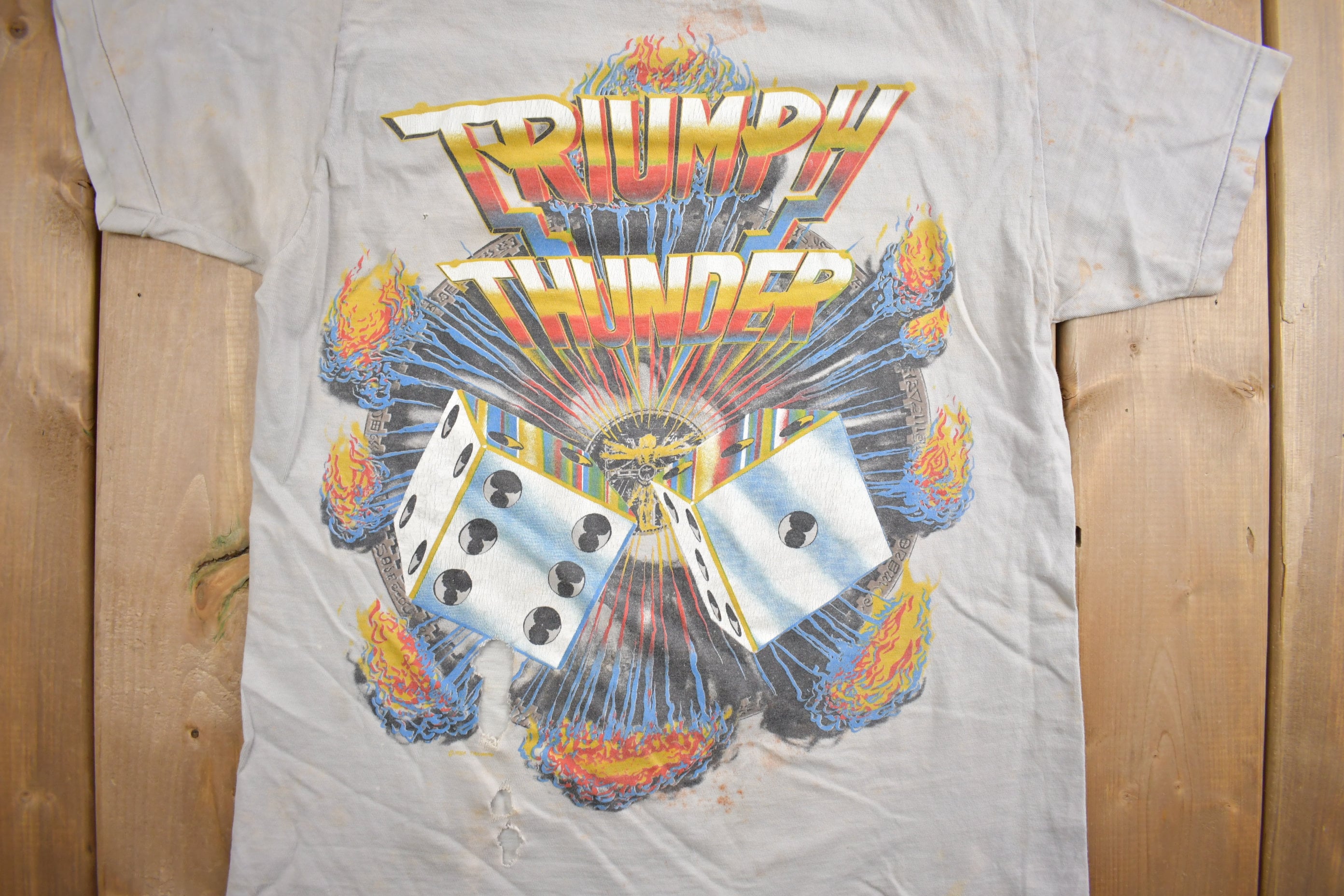 80年代ヴィンテージ TRIUMPH THUNDER SEVEN Tシャツ Vintage 1985 Thunder Seven by Triumph World Tour Band T-shirt