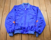 Vintage 1990s Korea Embroidered Dragon Satin Bomber Jacket Athleisure Streetwear Athletic Sportswear Streetwear Made In Korea